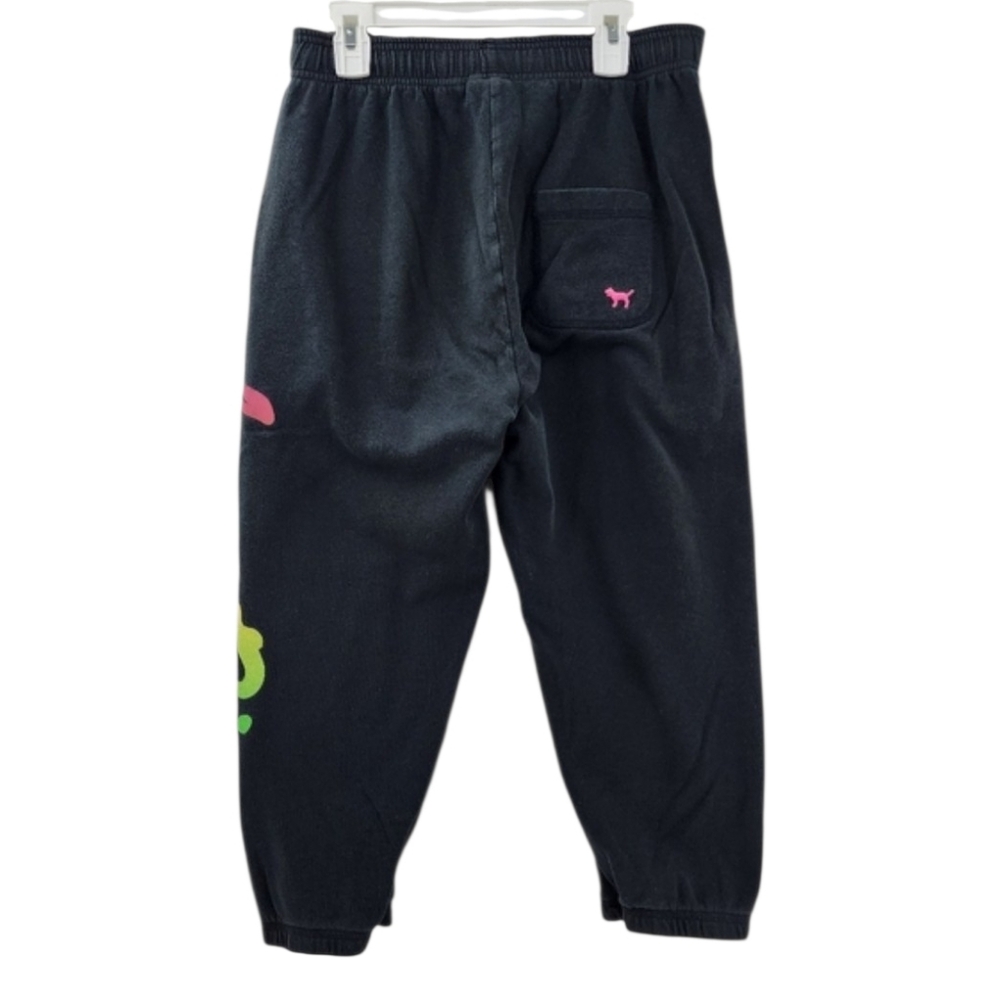 Pink Victoria's Secret Sweatpant Capri Joggers Womens Extra Small Love Pink Neon - Picture 2 of 6